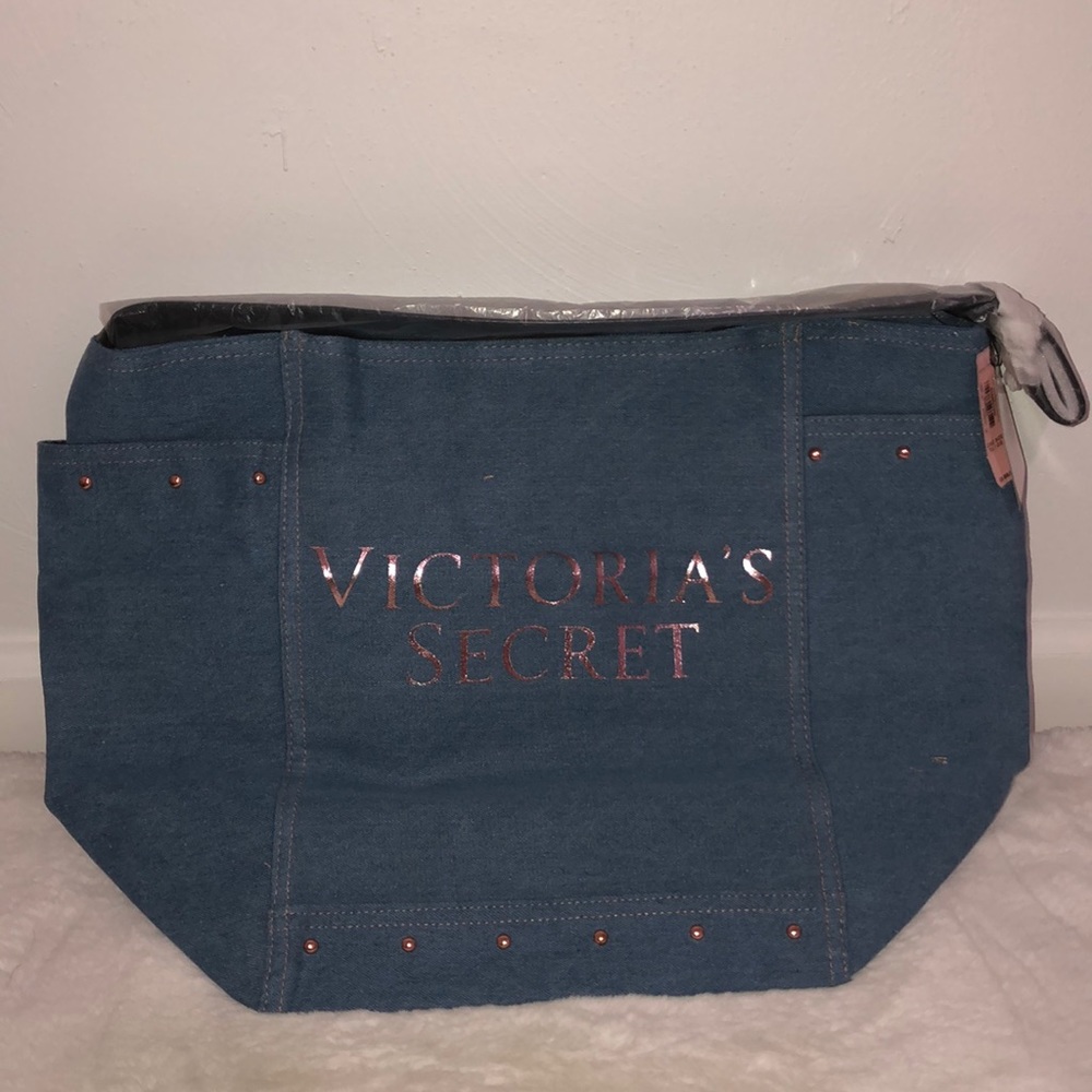 Denim Victoria's Secret Tote Bag